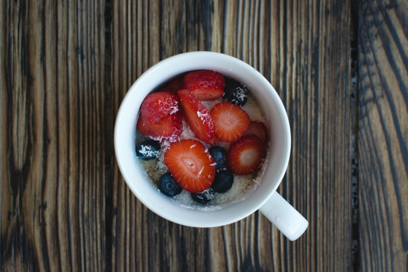 Oatmeal with Bluberries, Strawberries, and Coconut